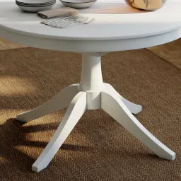 ikea rosentorp / näsinge Table and 4 chairs, white/Tibbleby beige-grey white, 110/155 cm image 4
