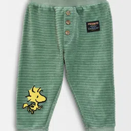 Mi Arcus Peanuts Featuring 80% Cotton 20% Polyester Striped Pattern Detailed & Snoopy Embroidered Pajama - Green image 1