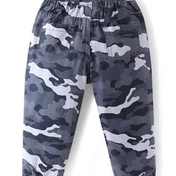 Babyhug Cotton Woven Full Length Trousers with Stretch Camouflage Print -Grey image 2