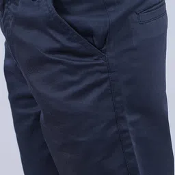 Kiddopanti Cotton Lycra Solid Shorts - Dark Navy image 5