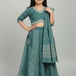 Biglilpeople Girls Printed Ready to Wear Lehenga & Blouse With Dupatta image 2