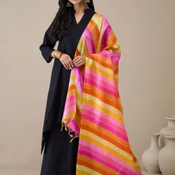 InWeave Striped Tasselled Dupatta-picture-53