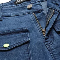 SASSAFRAS Women Blue Comfort Flared High-Rise Jeans image 5