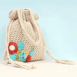 ITIHASIKALA Floral Textured Structured Handheld Bag-image-12