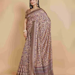 Garden Vareli Floral Printed Satin Saree-picture-21