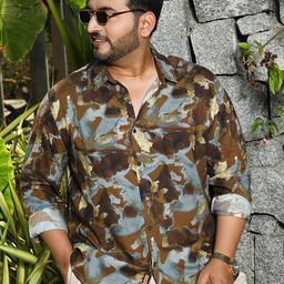 Instafab Plus Men Comfort Opaque Printed Casual Shirt-picture-2