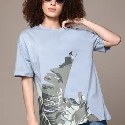 Roadster The Lifestyle Co Printed Drop-Shoulder Sleeves Pure Cotton T-shirt-picture-11