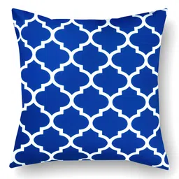 SEJ by Nisha Gupta Blue & White Set of 2 16'' x 16'' Square Cushion Covers image 4