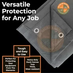 DDRS Heavy Duty Canvas Tarp Tarpaulin ‎(Tripal) ‎Green 430 GSM & 4.57x14.63 m (15x48 ft) Size, DDRS Heavy DutyCT430-15X48-R image 5