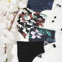 LULU & SKY Women Pack Of 4 Printed Reusable Outdoor Masks-image-61