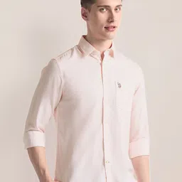 U.S. Polo Assn. Slim Fit Spread Collar Cotton Shirt-picture-35