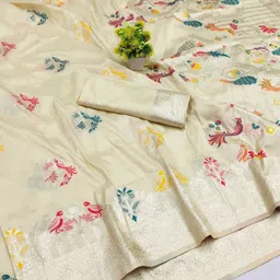 RATNAVALI Ethnic Motifs Embroidered Art Silk Heavy Work Paithani Saree-image-52