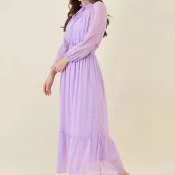 aayu Puff Sleeve Georgette Fit & Flare Maxi Dress image 5