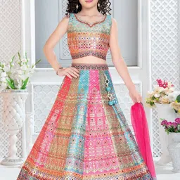 BAESD Girls Embroidered Ready to Wear Lehenga & Blouse With Dupatta-picture-31
