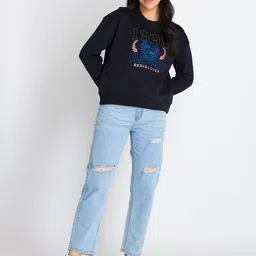 Status Quo Typography Printed Cotton Sweatshirt image 5