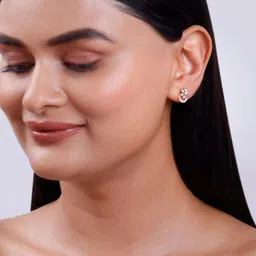 GIVA 14Kt Rose Gold Zinnia Lab Grown Stud Earrings Diamond - 2.05g image 3