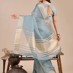 KALINI Zari Weaving Border Organza Saree image 5