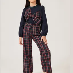 One Friday Girls Checked Classic Low-Rise Trousers image 5