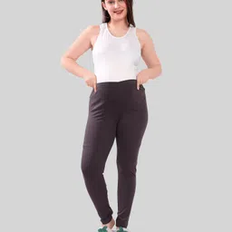 TUMMY Solid Maternity Active Wear Leggings - Grey-picture-14