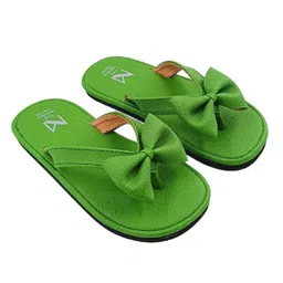 The Madras Trunk  Bow Detailed Flip Flops - Green image 3