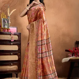 THE AQUARIUS Ethnic Motifs Silk Blend Designer Mysore Silk Saree-picture-17