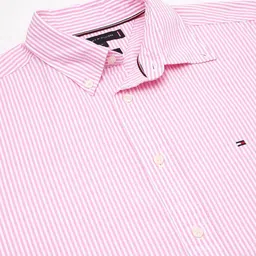 Tommy Hilfiger Men Button-Down Collar Vertical Striped Cotton Casual Shirt image 5