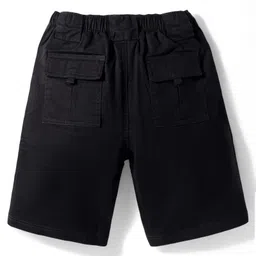 arias by lara dutta Arias Cotton Twill Elastane Woven Knee Length Solid Shorts With Cargo Pockets - Black image 3