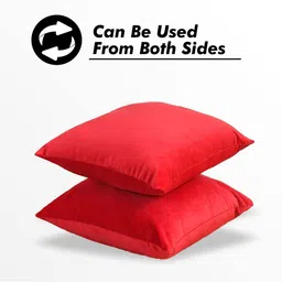 Yellow Weaves Red 5 Pieces Velvet Square Shaped Cushion Covers image 4