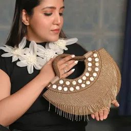ODETTE Women Embellished Lace Inserts Handheld Bag-image-20