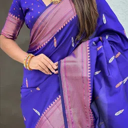 all about you Woven Design Zari Paithani Saree image 3