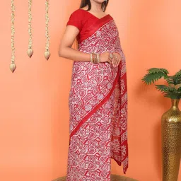 Ravi Janki Suit & Sarees Abstract Printed Pure Cotton Saree image 5