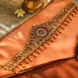 Yellow Chimes Studded Waist Chain Saree Accessories-picture-25