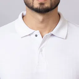 TRIUS Men Self Design Polo Collar T-shirt image 3