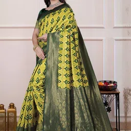 ADR CHIKANKARI Ethnic Motifs Zari Art Silk Handloom Banarasi Saree-picture-22