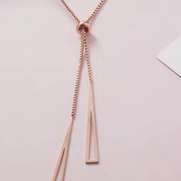 Thrillz Rose Gold Plated Long Triangle Chain image 2