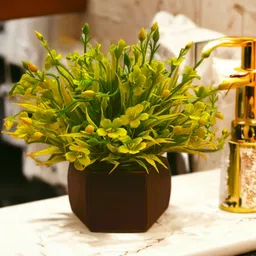 Dekorly Green Plastic Artificial Flowers & Plants With Pot image 2