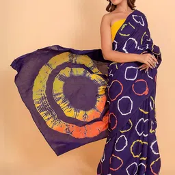 Pinkcity Trade World Blue Pure Cotton Ikat Sarees-picture-1