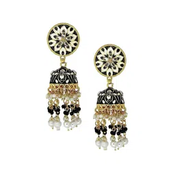 FEMMIBELLA Gold Plated Dome Shaped Jhumkas Earrings image 2