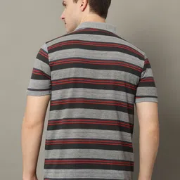 GET GOLF Men Striped Polo Collar Cotton T-shirt image 2