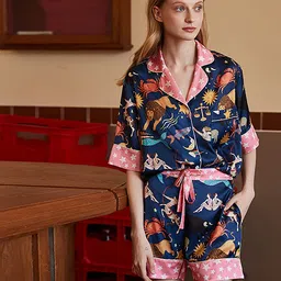 JC Collection Women Printed Short Sleeves Night suit image 2