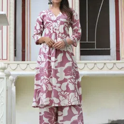 KALINI Women Floral Printed Regular Kurta with Trousers-picture-14