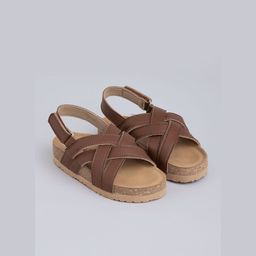 Hopscotch Kids Brown Strappy Velcro Sandals-picture-15