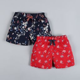 Plum Tree Pack Of 2 Floral Print Shorts - Red Blue-picture-28
