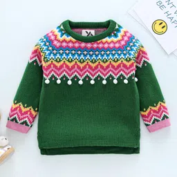 Yellow Apple Full Sleeves Pullover Sweater - Green-image-33