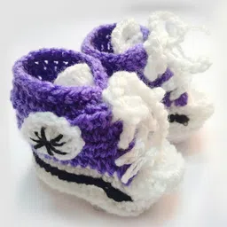 Knits & Knots Sneaker Design Booties - Purple image 1