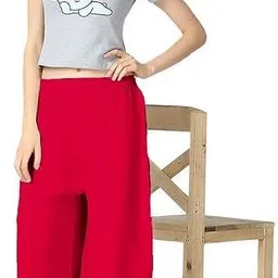 shelly fashion Women Regular Fit Red Viscose Rayon Trousers-picture-11