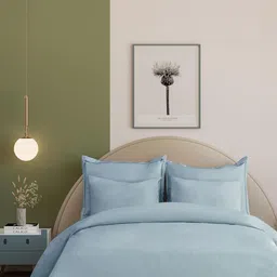 Arrabi Blue 350 TC King Bedsheet with 2 Pillow Covers-picture-33