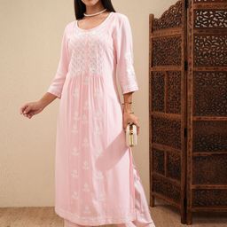 Vishudh Women Ethnic Motifs Embroidered Regular Thread Work Kurta with Palazzos-picture-25