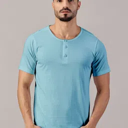 LEON Men Solid Henley Neck Regular Fit T-shirt-picture-21