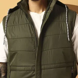 Metronaut Men Hooded Solid Padded Jacket image 4